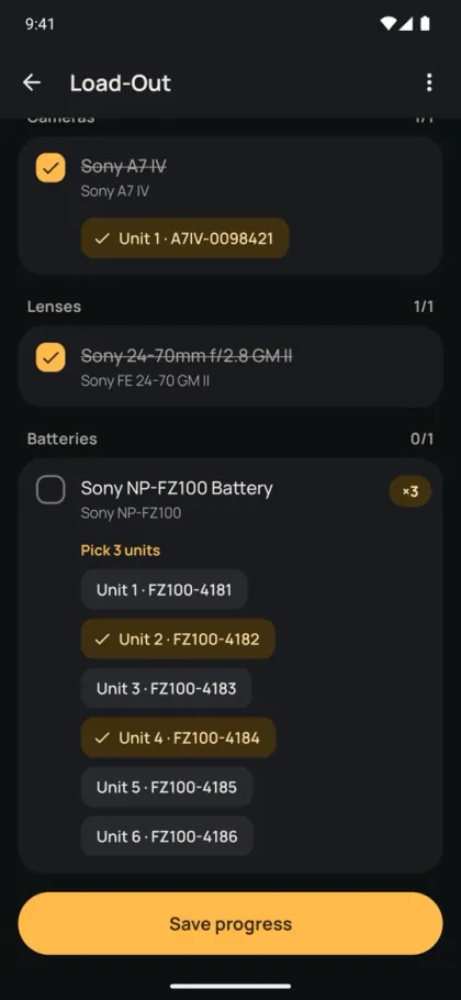 GearCheck load-out checklist